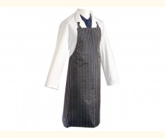 Professional 100% Cotton Striped Butchers/Kitchen/Cooks Apron (Navy Blue)